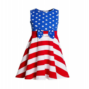 Patriotic dress Independence Day girls dress 4th of July dress Rainbow Stripes Costume 4th of July American Flag dress