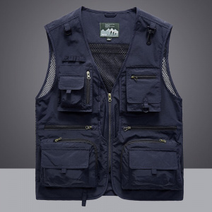 Waistcoat Vest Jacket Men Multi-Pocket Classic Male Sleeveless Coat Outdoor Photographer Fishing Jackets 5XL Vest Travel Clothes