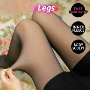 Legs Fake Translucent Warm Fleece Pantyhose -black/gray/coffee Original Fake Through Meat Bottoming Socks Thin Section Tights