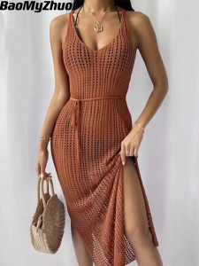 See Through Long Fishnet Bodycon Dress for Women