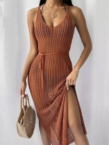 See Through Long Fishnet Bodycon Dress for Women