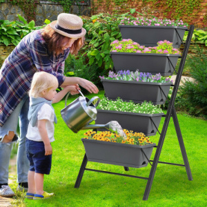 Vertical 5-Tier Raised Water Drainage Garden Bed 
