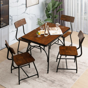 5 Piece Dining Set with 4 Chairs and 1 Rectangular Table
