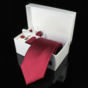 Men’s Silk Tie Cufflink Handkerchief Set, Men’s Formal Accessories Gift Set