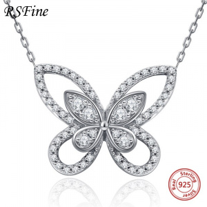 butterfly necklace 925 sterling silver simulation choker pendant fashion Fine jewelry for mother women Graff necklace