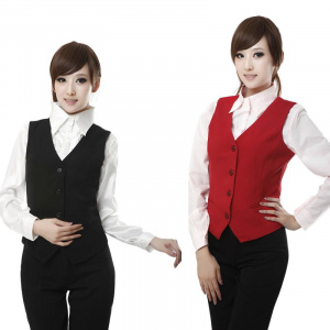 Elegant Slim Short Solid Waistcoat Vest for Women Stylish Office Wear