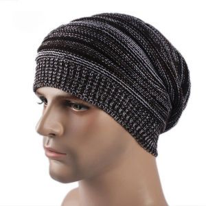 Striped Baggy Skullies Beanies Hats for Men & Women's Outdoor Bonnet Hat Female Soft Knitted Hat for Boys TTM-CZX9
