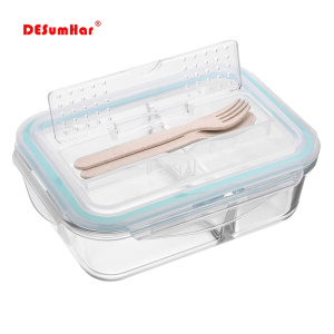 Korean style Lunch Box Glass Microwave Bento Box Food Storage Box school food containers with compartments for kidsProduct sellpoints