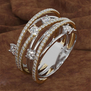 Fashion Women Ring Charm Cross Alloy Rhinestones Zircon Engagement Ring For Women Accessories Female Wedding Jewelry Gift