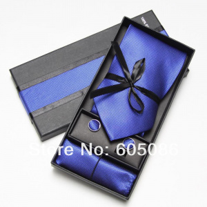 HOOYI 2019 mens tie and handkerchief set fashion men ties sets cufflinks hanky pocket square in box necktie packaging