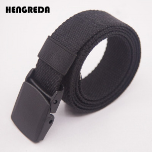 Canvas Belt for Men Women Waist Belt 2019 Fashion Plastic Buckle Casual Cowboy Black Belts Ceinture  for Jean