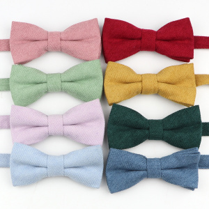 Classic Kid Bowties Baby Boy's Butterfly Fashion Striped Velvet Fabric Adjustable Bowtie Children Candy Color Bow Tie