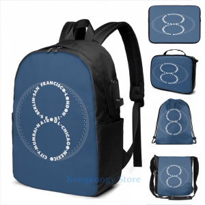 Funny Graphic print sense8(7) USB Charge Backpack men School bags Women bag Travel laptop bag