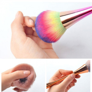 Soft Hair Colorful Nail Cleaning Brush Manicure Tool 1Pc