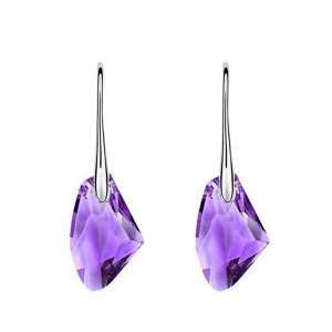 Silver Crystal Elegant Statement Earrings Crystasl Dangle Drop Vintage Earring for Women Ladies Party Gift
