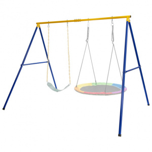 Yellow Extra Large 660 LBS A Shaped Swing Stand With Anti Slip Footpads