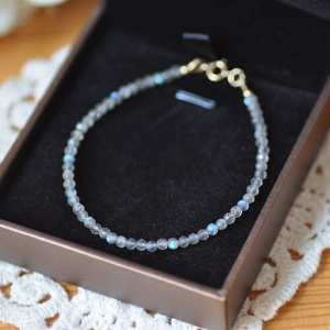 LiiJi Unique 925 sterling Silver 2mm Labradorite Pearl Spinel Sapphire Amethyst Shining Women Men Bracelet Good for digestion
