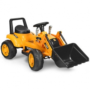 6V Battery Powered Tractor For Kids, Tractor With Digger