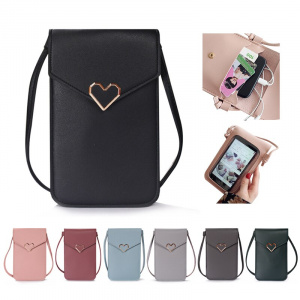 2022 Bag For Women Touch Screen Cell Phone Purse Smartphone Wallet Shoulder Strap Handbag PU Leather Casual Solid Crossbody Bags