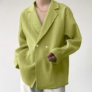 Men Casual Blazer Korean Style Solid Color 2022 Lapel Long Sleeve Button Suits Folds Streetwear Fashion Men Thin Jackets INCERUN