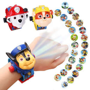 Pawed Projection Digital Patrolling Watch Time Archie Xiaoli Mao Mao Tiantian Cartoon Children's Toy Electronic Watch Kids Gift