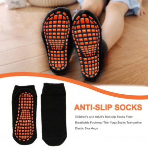Unisex Cotton Trampoline Socks with Anti-slip Cushioning for Good Grip in Pilates Ballet