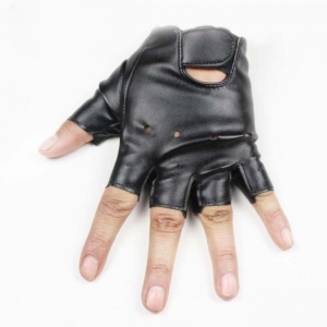 Leather Gloves for Kids Boy Girls Fingerless Gloves Chilidren Half Finger Mittens Breathable Black Gants enfants High Qualtiy