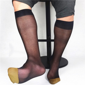 Thin Sheer Transparent Nylon Silk Mens Socks for Fetish Collection Sexy Gay Male Dress Suit High Quality Stocking Socks Formal
