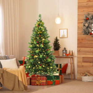 Pre-Lit Artificial Christmas Tree with LED Lights