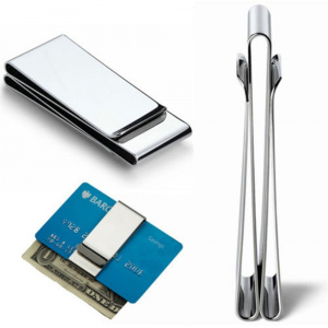 ISKYBOB 2020 Stainless Man Pocket Money Clip Dollar Metal Clamp Card Clips Credit Cards Money Holder
