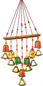 Rastogi Handicrafts Handmade Home Decoration Hanging Door Ornaments Bells (Theme of Tringle)