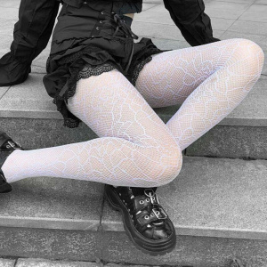White Spider Tights for Women and Girl Halloween Cosplay Sexy Stockings Popular Fishnet Lingerie Fashion Lolita Pantyhose