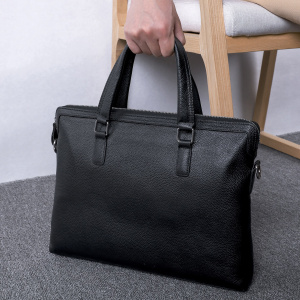 Natural Skin Men's Casual Briefcase Genuine Leather Shoulder Handbag New Messenger Bag Soft Cowhide Business Bag Man Laptop Bags
