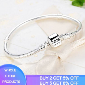 Have Certificate 100% Original 925 Silver 3mm Soft/Smooth Snake Bone Chain Bracelet Fit Hand Made Beads/Charms Basis Bracelet
