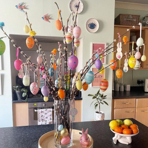 Colorful Plastic Decorative Easter Tree Hanging Eggs 12PCS