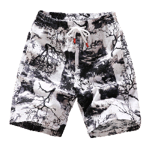 new fashion printed men cotton shorts men's casual shorts drawstring waist bermuda shorts S-4XL drop shipping ABZ262