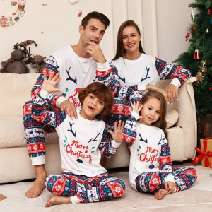 Christmas Family Matching Outfits Adult Kid News Pajamas Clothes Set Baby Rompers Casual Sleepwear Xmas Family Look Pyjamas