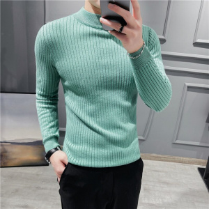 2021 Casual Men Winter Solid Color Turtle Neck Long Sleeve Twist Knitted Slim Sweater Men Knitted Sweaters Pullover Men Knitwear