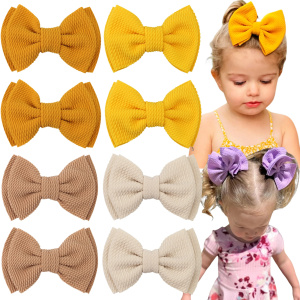 8 Pieces Big Bows 4.5" Ponytail Pigtail Alligator Clips Hair Barrettes Accessories for Baby Girl Toddlers Teens Kids In Pairs