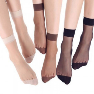 10 Pairs  Female Short Socks Women's Socks Thin Crystal Transparent Silk Socks Girl Ankle Sox