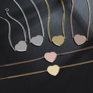 925 Sterling Silver Love Double Chain Necklace Fashion Light Luxury Ring Jewelry Women Gifts Free Shipping