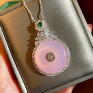 QTT Jewelry Round Lab Emerald Pendant Necklace Silver Color Chain Necklace Stones Choker Statement Necklace Women