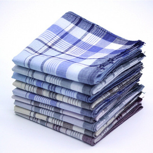 10Pcs Classic Vintage Plaid Stripe Handkerchief Hanky Men Pocket Squares 100% Cotton BusinessChest Towel Hankies Scarves20