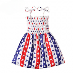 ZAFILLE Bandage Kids Girls Dress 4th Of July Outfit Baby Clothes Princess Children Toddler Girls Costume Party Dresses