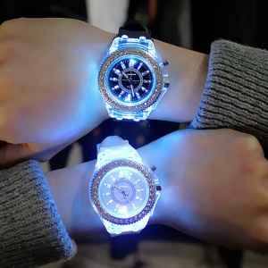 Fashion Ladies Couple Watch Women's Men Colorful Sports WristWatches Silicone LED Luminous Watch Clocks Relogios Masculino