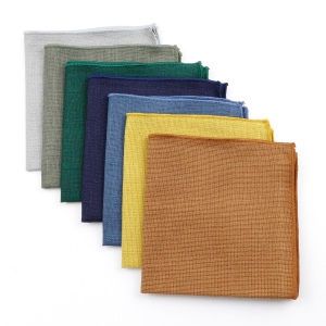 New Solid Color Pocket Square Green Navy Colorful Handkerchief Cotton Polly Texture Pocket Men's Accessories Business Wedding
