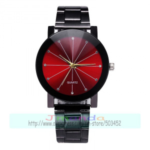 100pcs/lot 8234 new hot sale no logo black alloy watch wrap quartz casual blue dial couple wrist watch wholesale clock