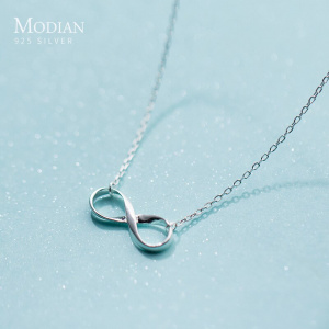 Modian New Silver 925 Romantic Infinite Love Pendant Necklace Pendant for Women Sterling Silver Chain Female Fashion Jewelry