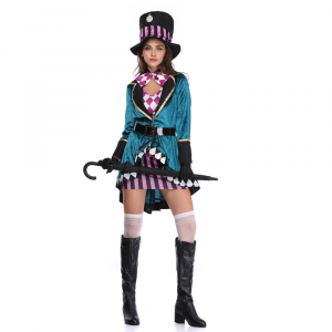 Short Mad Hatter Witch Halloween Costumes for Women