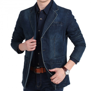 4XL Mens Denim Blazer Men Fashion Cotton Vintage Suit Outerwear Male Blue Coat Denim Jacket Men Slim Fit Jeans Blazers MY161